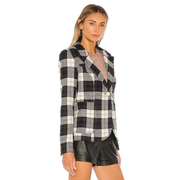Smythe Patch Pocket Duchess Blazer in Black Ivory Plaid - Picture 4 of 12